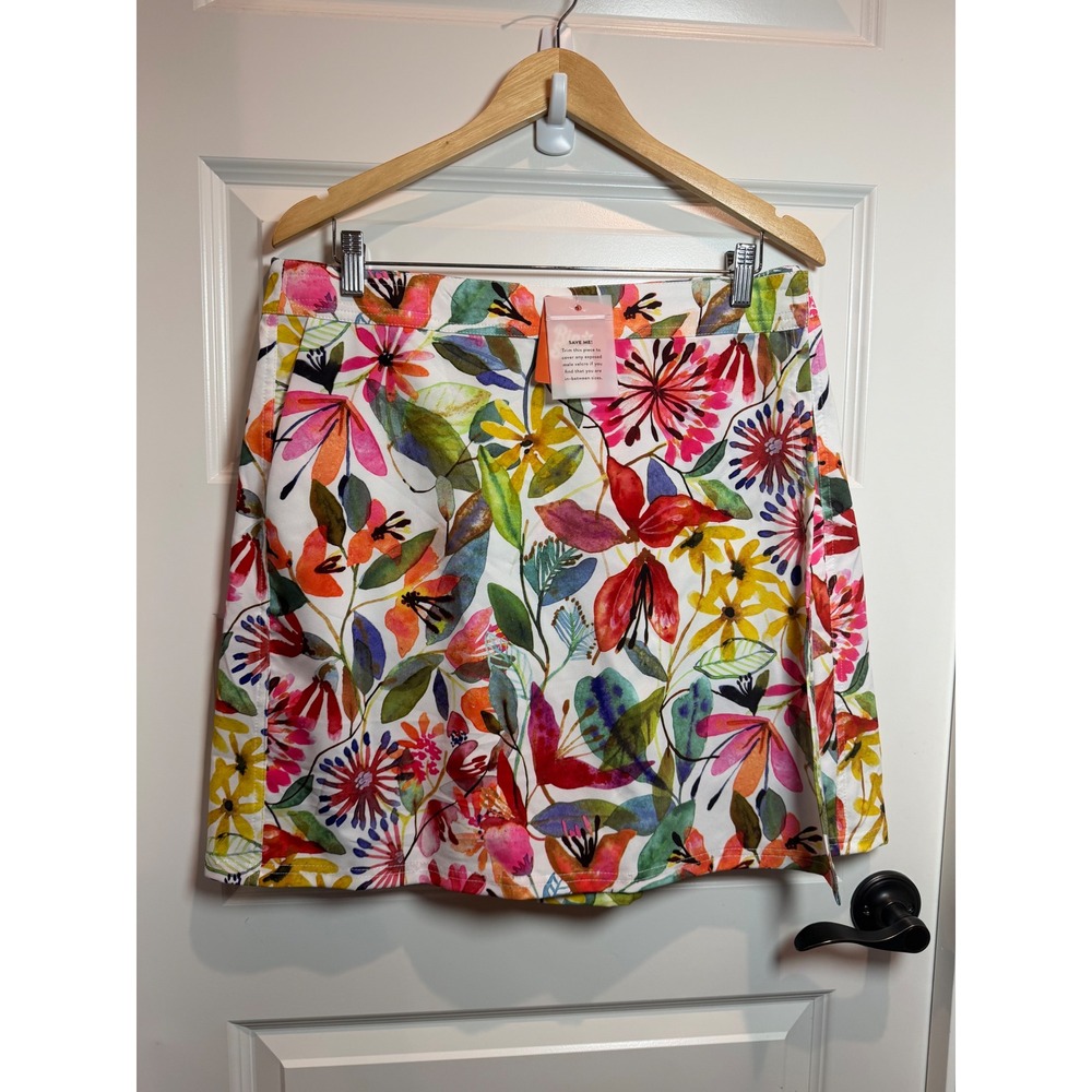 RipSkirt Hawaii Wildflower Watercolor Floral Wrap Skirt Size Large NEW